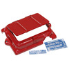 photo of Battery cover with access door and decals, also with round cable opening. Exact of original (powder coated red). Fits Jubilee, NAA, NAB, 600, 620, 630, 640, 650, 660, 700, 740, 800, 820, 840, 850, 860, 900, 950, 960 all with 6 volt batteries and round battery cable. Replaces NAA5162A, NCA10718A.
