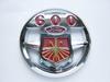 photo of 600 (bright metal with red background). Just like original. Licensed by Ford.
