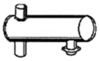 photo of Vertical Exhaust Inlet inside diameter 2 3\8 inch, outlet outside diameter 2 3\4 inch, overall length 18 inches. For 190 Gas and Diesel (to serial number 19000). OEM number use MC212 clamp, use R1756 clamp.