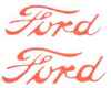 photo of For tractor models 8N, 9N, 2N, 1947-1952. Hood Decals (2) Red Ford Script.
