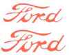 photo of For tractor models 8N, 9N, 2N, 1947-1952. Hood Decals (2) Red Ford Script.