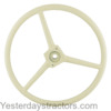 photo of For D10, D12, D14, D15, D17, D19, D21. Steering Wheel. 17 1\2  Diameter, Splined Hub. Creme Plastic with Covered Spokes. Diamond Center AC Logo Available as Part#R3996. Replaces 70233857, 70233851, 233851