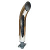 photo of For M, MC, MT, 40, 320.Chrome Curved Exhaust Stack With 2 Bolt Flange. 3 inches O.D. For Body, 18 inches Tall Chrome. 4 inches Tall at Base. Double Walled.