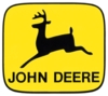 photo of John Deere leaping 2 legged deer, 6  yellow with black deer on vinyl.
