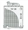 photo of Radiator for model 4040. Core measures 19 1\8 inches wide and 25 1\2 inches tall. Replaces OEM numbers AR90738, AR79450 and AR79451