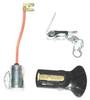 photo of Kit contains Points, condenser, Rotor. Used with Autolite distributors ONLY, with 3-3\8 inch outside diameter, clip held cap. IAD-4010-A, IAD-4010-C, IAD-4020A, IAD-4020B, IAD-4023, IAD-4028-A, IAD-4043, IAD-6001-1B, IAD-6003-1A, IAD-6003-1B, IAD-6003-2A, IAD-6003-2F, IAD-6003-2J, IAD-6003-2K, IAD-6004-1C, IAD-6004-1D, IAD-6004-1E, IAD-6004-2D, IAD-6004-2E, IAD-6004-2G, IAD-6004-2H, IAD-6010-1. Note, it does not fit IGZ or IGW distributors. Replaces OEM #s: 1500293M1, 1508770M91, 1508810M91.