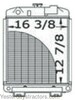 photo of 12-7\8 inches high x 16-3\8 inches wide core, 2 rows of tubes, serpentine fin construction. Filler cap is top center. For tractor models 1500, 1600, 1700, 1900.