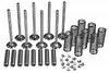 photo of For TO30, TO35, 35, F40, MH50, 50, 135 Special, all with 4 cylinder Z129 or Z134 Continental Engine. Engine Valve Overhaul Kit includes: pin type intake and key type exhaust valves, valve springs, valve keys and valve guides. Replaces: keeper half: 1004512M1, keeper pin: 18291A, valve spring: 21176A, intake valve: 830487M91, 1750070M1, exhaust valve: 830488M91, 1750072M1, valve guide: 830490M91, 1750069M1.
