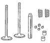 photo of For 113 CID Gas Engine (valve length 4.83 inch). Models: 130, 140, 22, 230, 240, 62, 76, 81, A, AV, A1, AV1, B, BN, C, Super A, Super AV, U-2 serial number <22113, U-2A serial number <22113. Kit includes 4 intake valves, 4 exhaust valves, 8 valve springs, 8 valve guides, 16 valve keys.