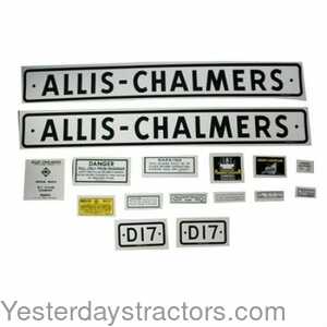 Allis Chalmers D17 D17 Decal Set 100151