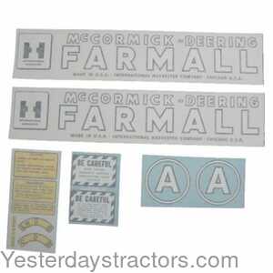 Farmall A International McCormick-Deering Farmall Decal Set 100894