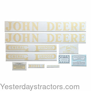 John Deere A Decal Set JDA1