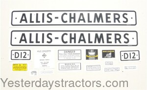 Allis Chalmers D12 Decal Set R1866