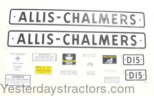 Allis Chalmers D15 Decal Set R1868