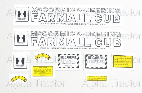 IH McCORMICK DEERING FARMALL CUB Complete Decal Set For Tractor 