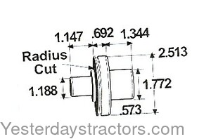 Massey Ferguson 393 Axle Pivot Pin 3426523M2