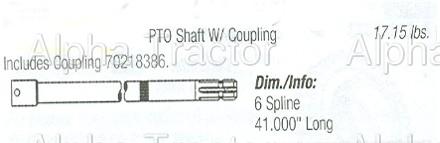 Allis Chalmers WD45 PTO Shaft 70222663