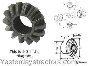 Massey Ferguson 1080 Differential Gear 885518M1