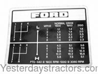 Ford 4000 Shift Pattern Decal C5NN7B292FN