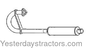 Massey Ferguson Black Tractor Muffler 181867M91 MF 35, 135, 20, 35, 202, 203, 204, 205, TE20, TO30, TO35