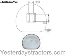 Farmall 200 Pan Seat 4-Bolt Mount R0906