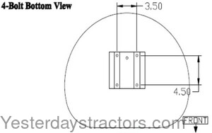 Farmall 2504 Pan Seat 4-Bolt Mount R1113