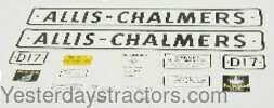 Allis Chalmers D17 Decal Set R1270V