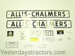 Allis Chalmers D17 Decal Set R1869