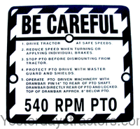 John Deere 830 Be Careful Plate R4474