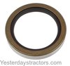 photo of This oil seal fits: [Industrial; as an inner rear axle shaft oil seal with dry brakes: 2135, 2200, 3165, MF20, MF20C, MF30 (2 used per tractor, sold individually)], as a transmission input shaft front cover oil seal: 85, 88, Super 90, [as an inner rear axle shaft oil seal with dry brakes: 135, 150, 202, 203, 204, 205, 230, 231, 235, 240, 245, 35, 50, F40, FE35, TO35 (2 used per tractor, sold individually)]; Replaces: 195678M1, 195678M2. 2.125 inches inside diameter, 2.879 inches outside diameter, 0.438 inches wide.