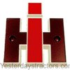 photo of Plastic  IH , red, black and white 3-7\8 inch x 3-1\2 inch. For tractor models 756, 806, 826, 856, 1026, 1206, 1256, 1456, 2756, 2806, 2826, 2856, 21026, 21256, 21456.