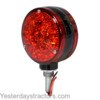 photo of Be seen with this universal Red LED Warning light! This is a Super Bright LED featuring 25 diodes per side. It is for 12 Volt Systems. The 3 Wires are White-Ground, Black-Low Brightness and Red-High Brightness. The Lens Size is 4.000 inches. The lens is Acrylic and the body is metal. Nuts and Washers are included. This lamp can blink by using part number LED90 (not included).