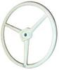 photo of For D10, D12, D14, D15, D17, D19, D21. Steering Wheel. 17 1\2 inch diameter, splined hub. Creme Plastic with Covered Spokes. Diamond Center AC Logo available as part number R3996.
