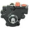 photo of This Power Steering Pump replaces the Eaton style belt driven Power Steering Pump. It also replaces Eaton part numbers: 503-1005-005, 20928 and P761. This is a Redesigned Pump that uses a bearing instead of original bushing. It can also be adapted to tractors using Char-Lynn Power Steering with an Eaton Pump. Please note that this pump does not include brackets, top mounted reservoir, or pulley. Some applications will require a new pressure hose to be made for a 5\8-18 inch inverted flare type fitting. The shaft diameter measures .670 inches. The shaft length, where the pulley mounts measures .575 inches. There is a 2 inch thick pump housing where the bracket bolts on. Pressure is preset at 1.32 GPM.