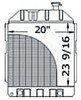 photo of For 7910, 8210 all 1982 and up. Radiator. Core dimensions: 20.0 inches wide, 23.5625 inches high, 5 rows of tubes, 8 fins per inch.