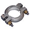 photo of Flanged Muffler Clamp. This clamp is serviceable but not exactly like the original for the following Gas and LP tractors with underslung exhaust system: 2444, 2504, 330, 404, 444, 504, 340, 424, 240, 300, 350. Also used on T4 Gas or LP crawler with underslung exhaust. Replaces original part number 362300R1