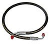 photo of Single Wire, Braid Hose Assembly with fittings, overall length 30 inches, 90 degree ends, 7\16 x 24 threads. For tractor models 2000, 2600, 2610, 3000, 3600, 3610, 4000, 600, 700, 800, 900. Replaces N10116, C0NN3C770A, C0NN3C769A, C0NN3A717B, C0NN3A714B, A45A1.