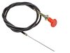 photo of This red knobbed Pull to Stop cable can be used as a stop cable, choke cable or any other functioning cable up to 72 inches in length. It does have a red pull knob that reads,  Pull to Stop . It has a usable cable length of 72 inches.