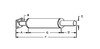 photo of Round body 4-1\4  shell diameter, 4 bolt mounting plate, A= 4-1\2  inlet length, B= backing plate, C= 14-1\2  shell length, D= 2-1\2  outlet length, E= 2-5\8  outlet O.D., F= 21  overall length. For tractor models (A, AN, ANH, AR, AW all SN# 410000 and up), 60, 620, 70, 720. This style is not available from the OEM.