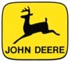 photo of John Deere Leaping 2 Legged Deer, 2 1\2  x 3 , black & yellow, vinyl cut.