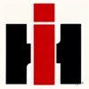 photo of  IH  logo no background, 3 inch x 3-1\2 inch printed on vinyl.