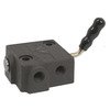 photo of Hydraulic Diverter Valve made for 1080, 1085, 130, 135, 150, 165, 175, 180, 20, 202, 203, 204, 205, 20C, 20D, 20F, 2135, 2200, 230, 231, 235, 240, 245, 25, 250, 253, 255, 265, 270, 275, 282, 283, 285, 290, 30, 302, 304, 30B, 30D, 30E, 31, 3165, 35, 360, 362, 375, 383, 390, 392S, 393, 398, 40, 0B, 40E, 50, 50C, 50D, 50E, 65, 85, MH50, TO35 ALL WITH 3\8 inch NPT ports. Verify the diagonal bolt pattern of the part in the picture as this only fits in place of existing cover plate (180908M1 or 182373M91). Hydraulic supply continues available for lift arms, or two additional ports are available along with a return to tank. Only one supply can be selected at a time with hydraulics isolated in other positions.