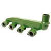 photo of This Diesel Manifold is used on 1830 (AG), 2011, 2020, 2030, 2035 (SPAIN), 2120, 2130, 2135, 2440, 2510, 2520, 2630, 2640, 401A, 401B, 401C, 480A, Forklift: 480B, Industrial: 310, 400, 401, 410, 480; models 4 cylinder 202, 219 or 276 cubic inch diesel engines with vertical exhaust. Does Not come with gasket. Gasket set available Part Number R0911G.