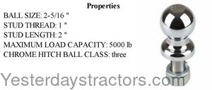 CHB25161 Hitch Ball 5000LB 2-5/16 CHB25161